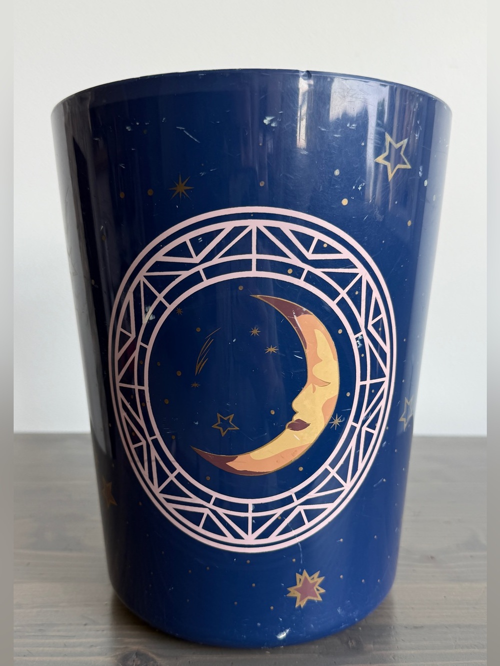 Vintage  plastic  celestial wastebasket